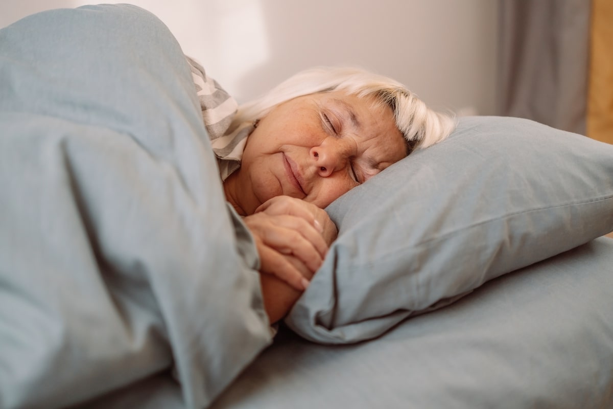 Older woman sleeping.